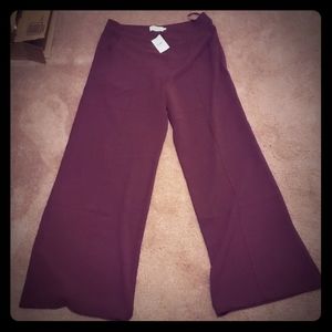 Final Price Wide Leg Burgundy Pant